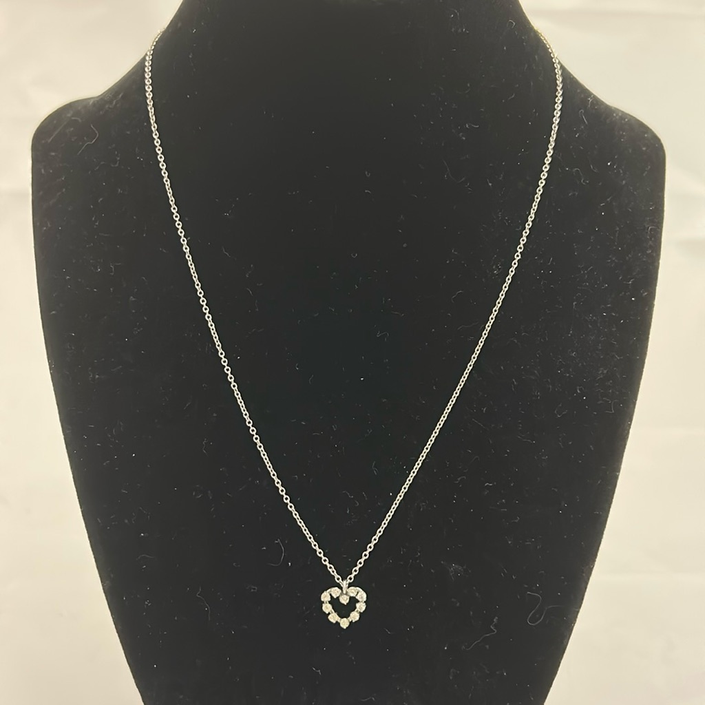 Antique Krementz Heart Necklace 17 18$